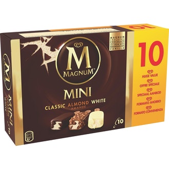 Magnum Mini Classic/Almond/White Jäätelö Monipakkaus 550ml/442g 10kpl