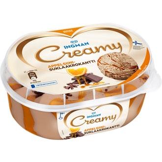 Ingman Creamy suklaa-appelsiinikrokantti jäätelö 850 ml