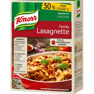 Knorr Family Lasagnette ateria-ainekset 338g