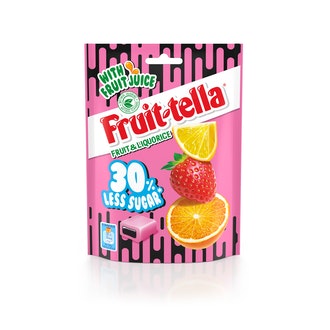 Fruittella Fruit Liguorice 120g toffee vähemmän sokeria